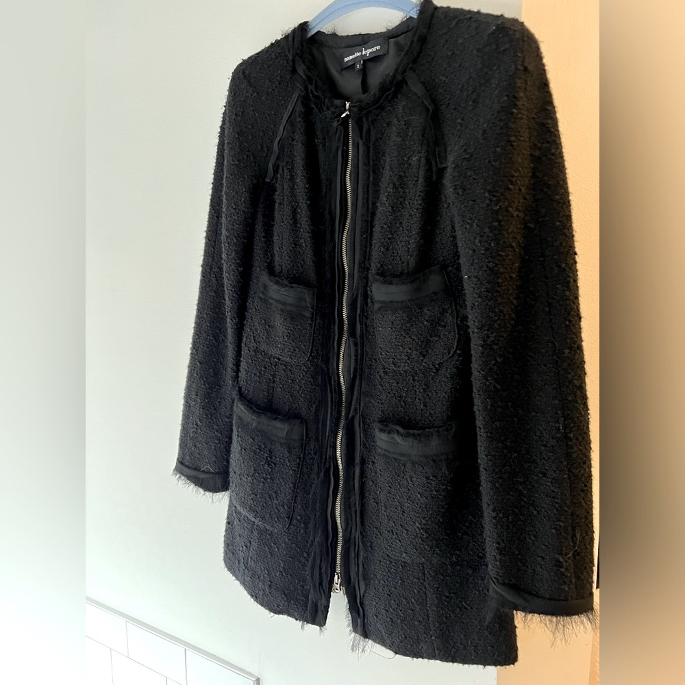 Beautiful black tweed Nanette lepore jacket size 2